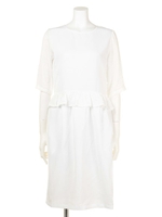 【Omekashi】2WAYペプラムワンピース/オフホワイト1