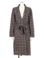 【chille anap】チェックロングガウン/BK