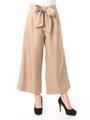 ウエストリボンワイドパンツ/キャメル