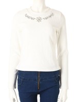 オーロラストーントップス/ホワイト