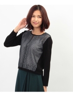 シフォンレースニットカーディガン/ブラック(019)