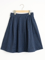 ジャカードフレアスカート/ブラック