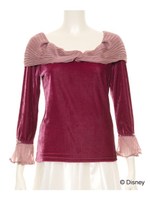 プリーツ襟ベロアインナー/ピンク