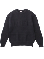 凹凸ボーダーニットプルオーバー/ホワイト(002)