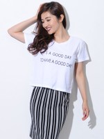 カジュアル刺繍ロゴTシャツ/WHITE