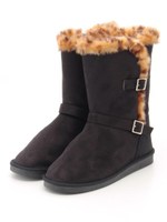 キルティングフェイクムートンブーツ/ブラック