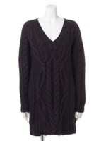 ケーブルニットワンピース/モカ