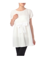 シアーボーダーチュニックシャツ/ホワイト(302)