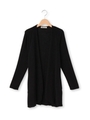 ノーボタンロング丈ニットカーディガン/ブラック(019)