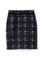 ハケ目チェックツイード調スカート/ブラウン(142)