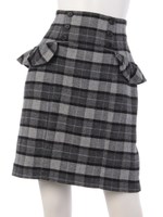 フリルタイトスカート/チェック