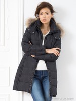 ラクーンファーフード付ダウンコート/ベージュ