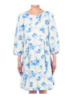 花柄タック切り替えワンピース/サックス(190)