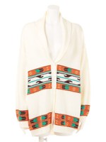 波柄ジャガードニットガウン/WHT