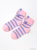 PEPE BORDER SOCKS/PINK×LAVENDER