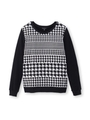 [S]千鳥グラデーションニット/ブラック(519)
