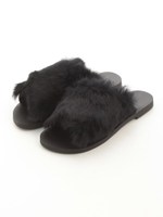 cross fur sandal/BEG