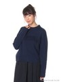 ・チビハイネックフリンジニットプルオーバー/Navy
