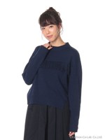 ・チビハイネックフリンジニットプルオーバー/Navy
