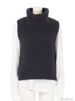 シャツ付オフタートルベスト/オフホワイト