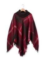 チェックタートルポンチョ/ブラック(219)