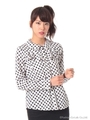ドットブラウス/ホワイト