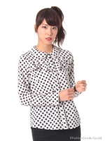 ドットブラウス/ホワイト