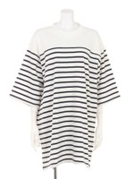 ビッグ シルエット ワンピース/柄WHT