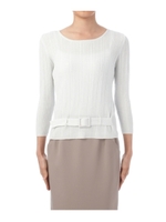 ベルテッドラメリブニット/オレンジ系(065)