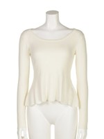 ペプラムニットTOPS/オフホワイト