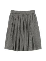 リネン混ギンガムチェックフレアスカート/オフホワイト(203)