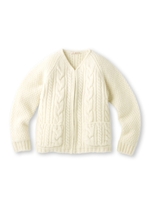 奥山メリヤスニットカーディガン/ブルー系(094)