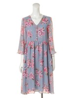 花柄シフォンワンピースｂｙ　Ｋａｏｒｉ　Ｉｓｅｋｉ【冬カタログ掲載】/ネイビー