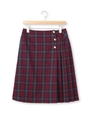 切り替えチェック柄スカート/ワインレッド(263)