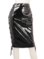 Enamel Pencil Skirt/ブラック