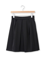 サテンプリーツミニスカート/ブラック(019)