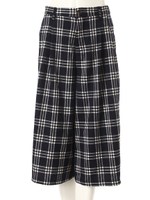 チェックガウチョパンツ/ネイビー