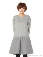 ニットプルオーバー＋千鳥ワンピースSET/Gray Mixture
