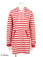 【X-girl Disney Collection】SYMBOL BORDER HOODIE DRESS/RED