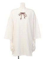 【anap mimpi】フロント紐裏毛ワンピース/WH