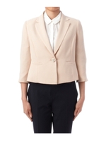 お花つき一つ釦ショートジャケット/ネイビー系(093)