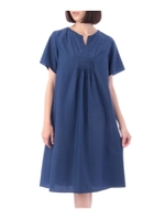 キーネックタックワンピース/マスタード(033)