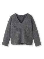 クロップドロープニット/アイボリー(004)