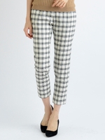 グラフチェックパンツ/オフ／柄