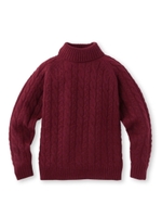 ケーブルタートルネックニット/ボルドー(064)