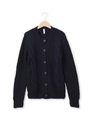 ケーブル編みローゲージニットカーディガン/ネイビー(093)