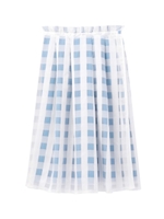 チェックオーガンジースカート/ホワイト(501)
