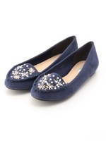 フラワービジューモカシンシューズ/BEIGE