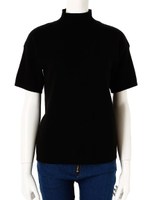 プチハイネック半袖ニット/グレー