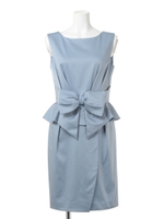 ペプラムリボンワンピース/ネイビー